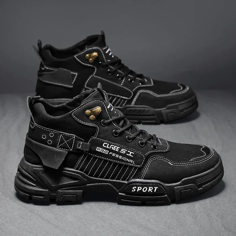 Men's Harajuku Style Work Boots - Dirt Resistant & Anti-Slip