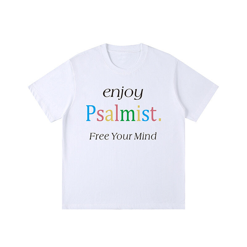 Harajuku Letter Print Loose Fit T-Shirt for Men & Women