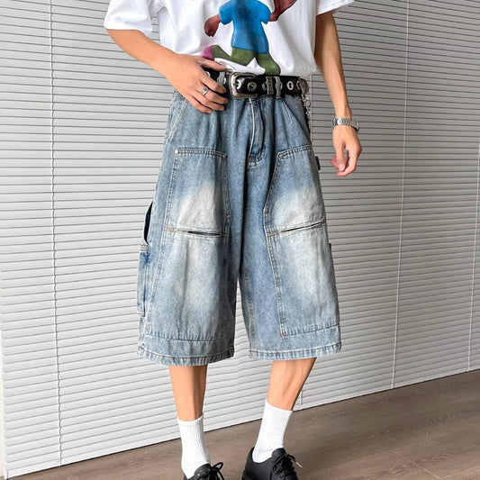 Multi Pocket Wide Leg Cropped Pants