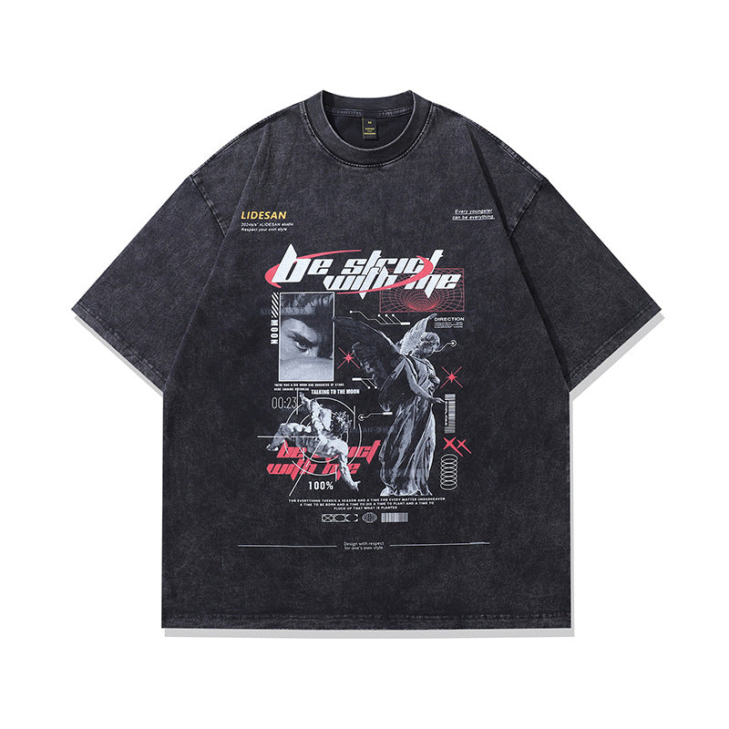 Harajuku Hip Hop Cat T-Shirt - Vintage Cotton Tee