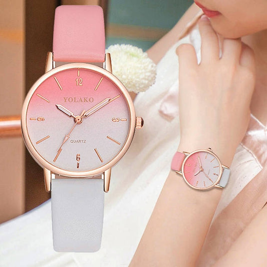 Harajuku Style Leather Quartz Women's Watch