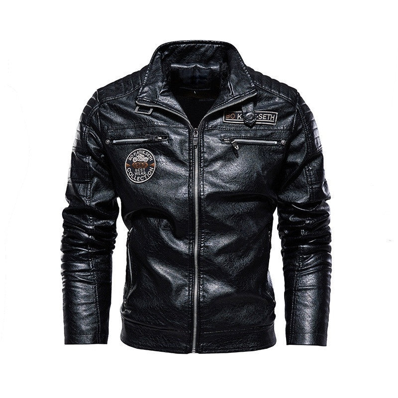 Harajuku Style Men’s Leather Motorcycle Jacket
