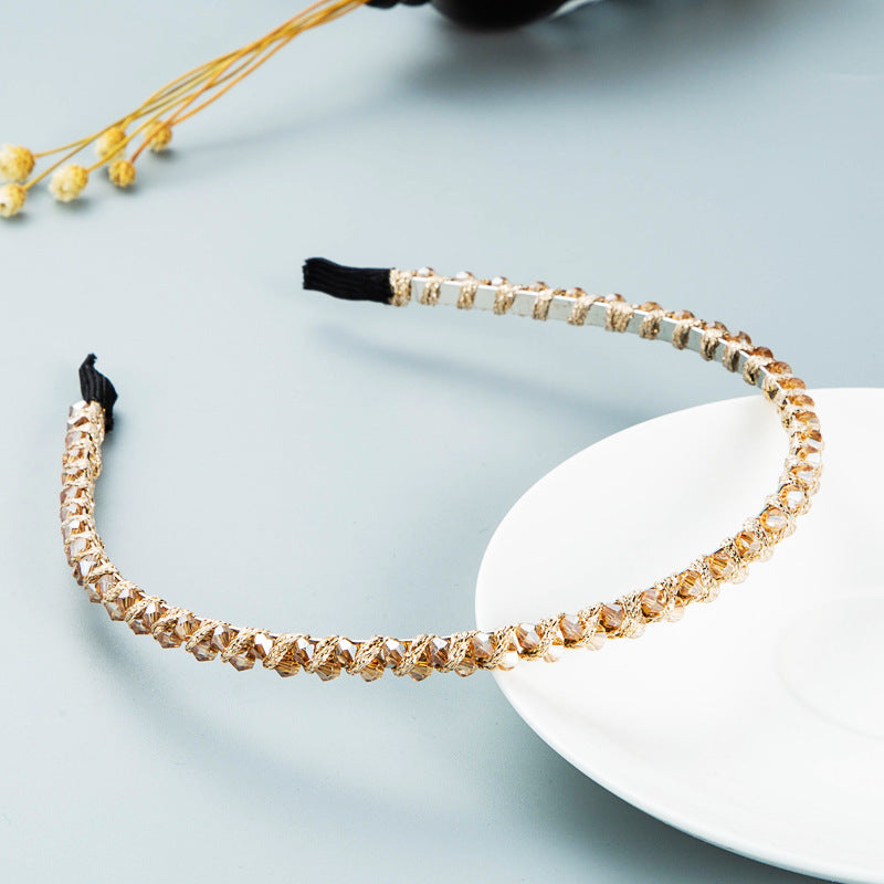 Winding String Crystal Headband - Super Flash Hair Accessory