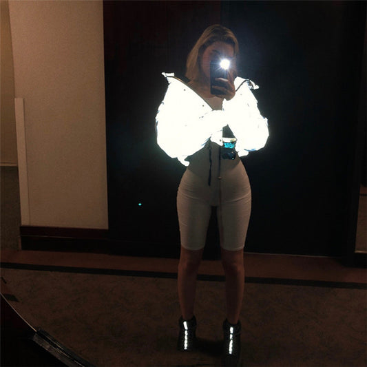 Harajuku Style Reflective Winter Coat for Women