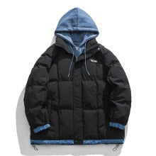 Harajuku Style Thickened Hooded Cotton Jacket for Men
