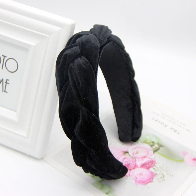 Creative Gold Velvet Twist Braid Headband