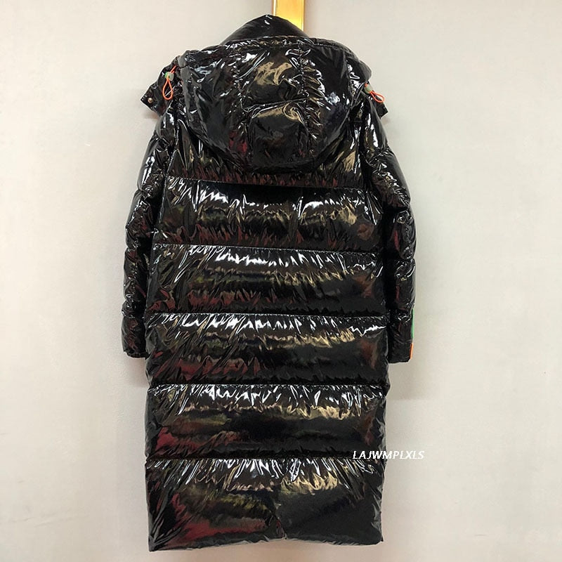 Harajuku Style Women's Mid-Length Hooded Down Jacket
