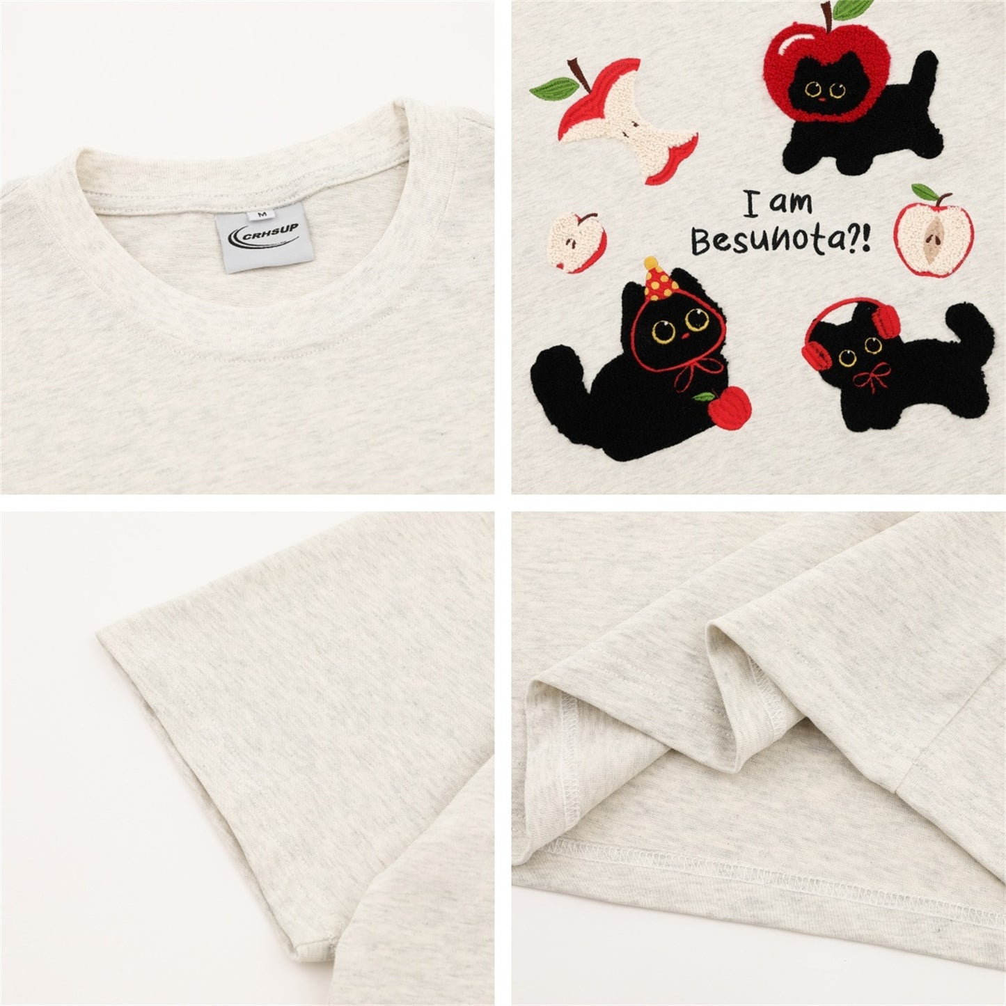 Playful Apple Head Short-Sleeved T-Shirt for Men