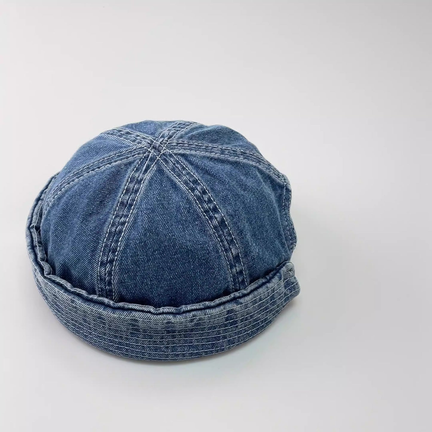 Retro Denim Melon Skin Hat - Versatile Harajuku Style