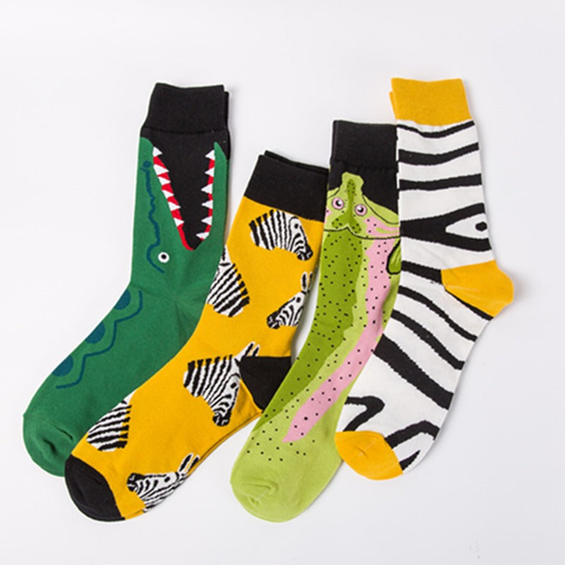 Playful Animal Print Colorful Socks