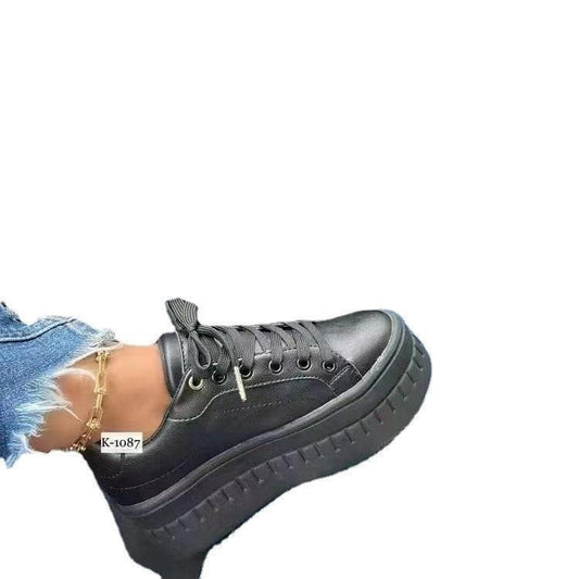 Women's Thick Soled Lace Up Casual Shoes