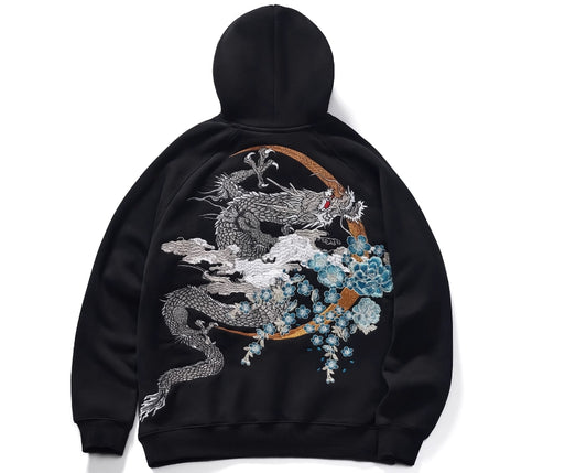 Dragon Thorn Hooded Hoodie - Harajuku Style Sweatshirt
