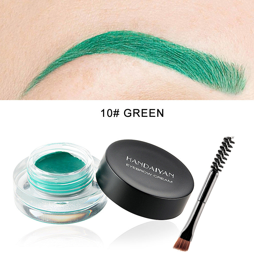 12-Color Waterproof Eyebrow Dye Cream - Harajuku Style