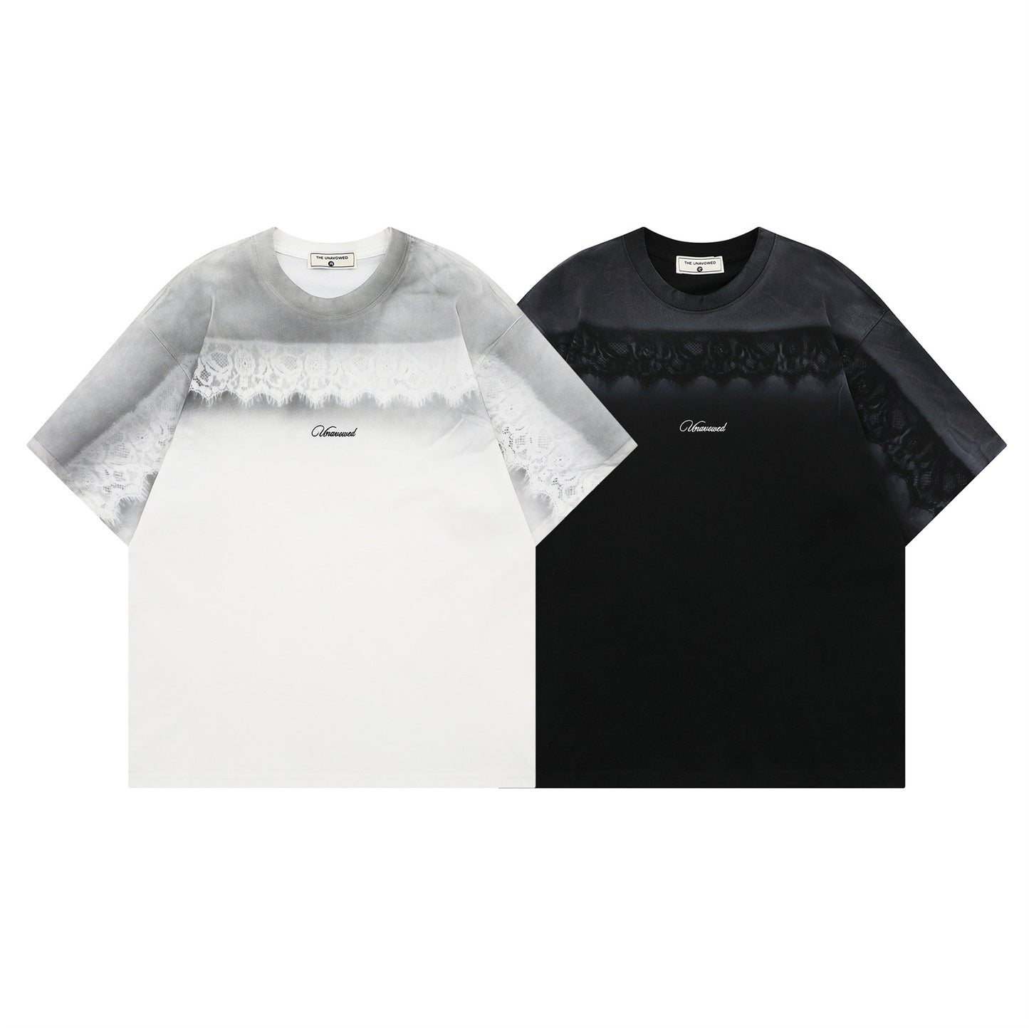 Design Lace Print Short Sleeve T-Shirt