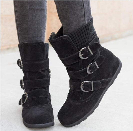 Winter Buckled Calf Women's Boots