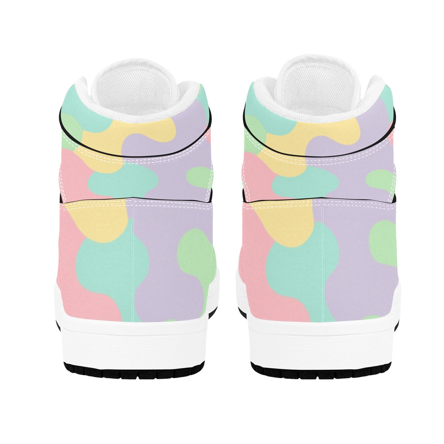 Harajuku Pastel Rainbow Camo Men's High Top Sneakers
