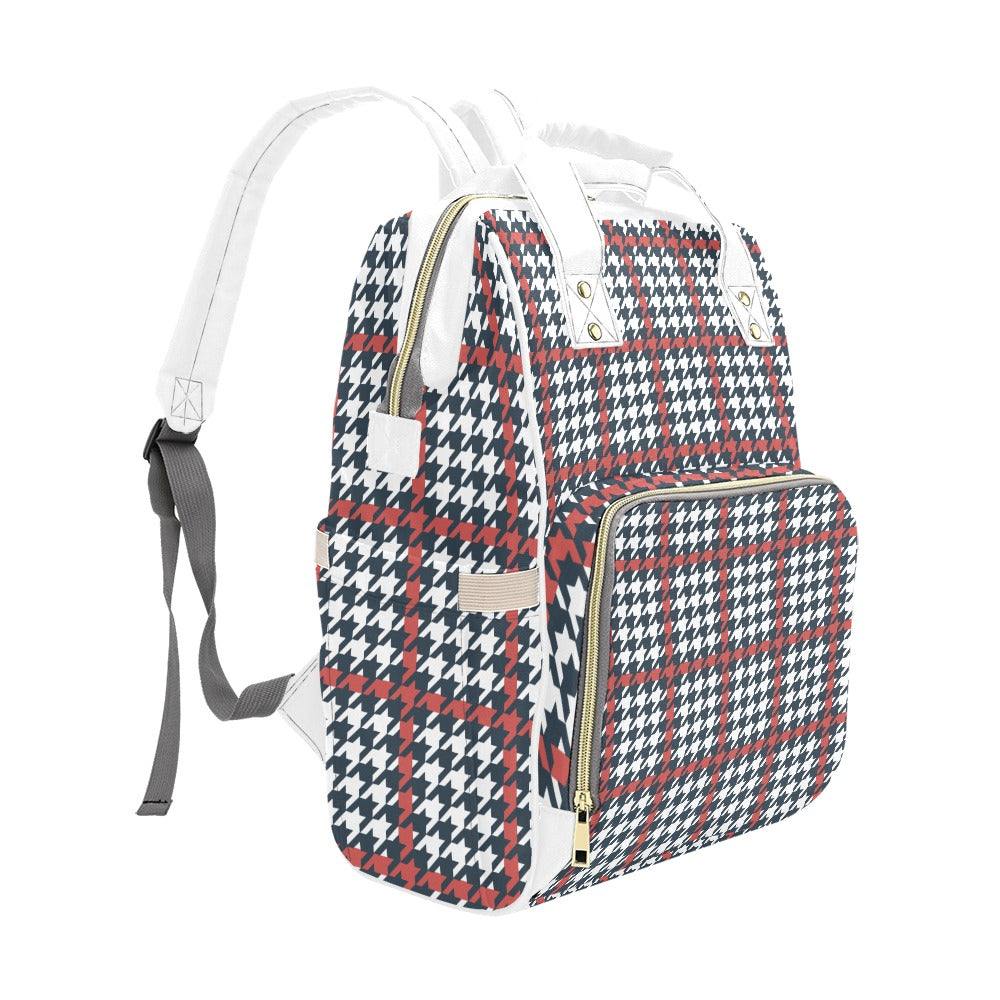 Plaid Pattern Multi-Function Backpack