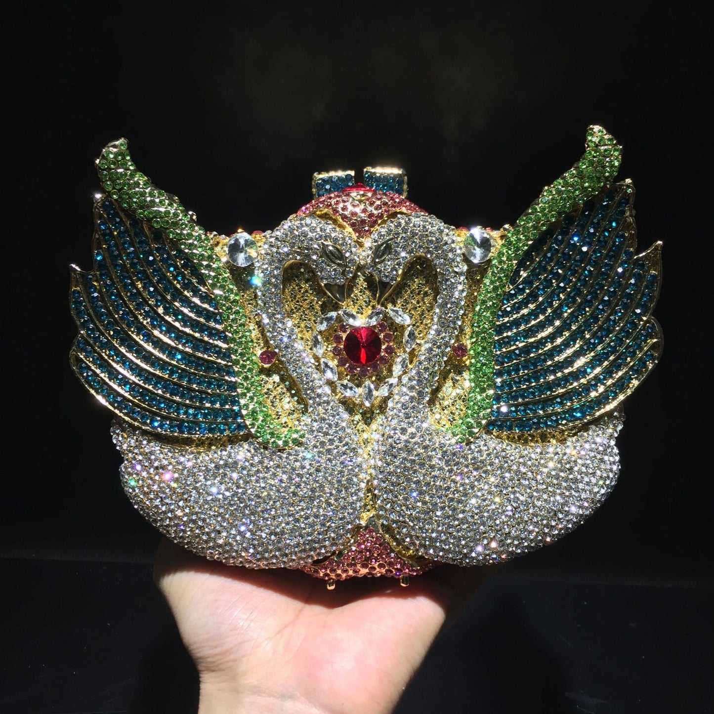 Swan Diamond Studded Dinner Bag