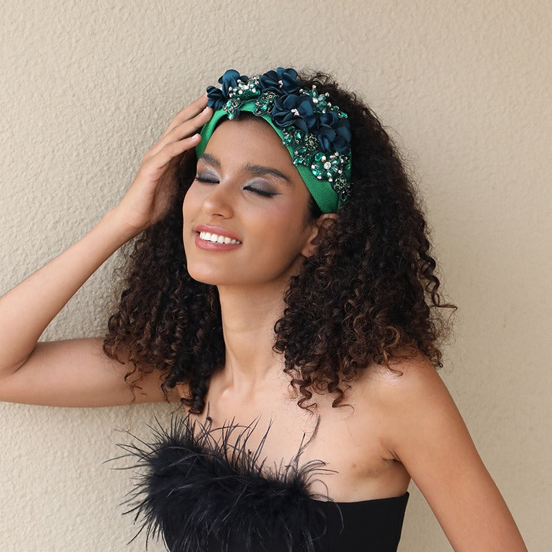 Oversized Crystal Headband in Solid Colors