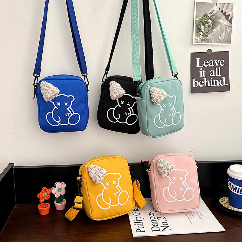 Playful Nylon Small Bear Bag for Women