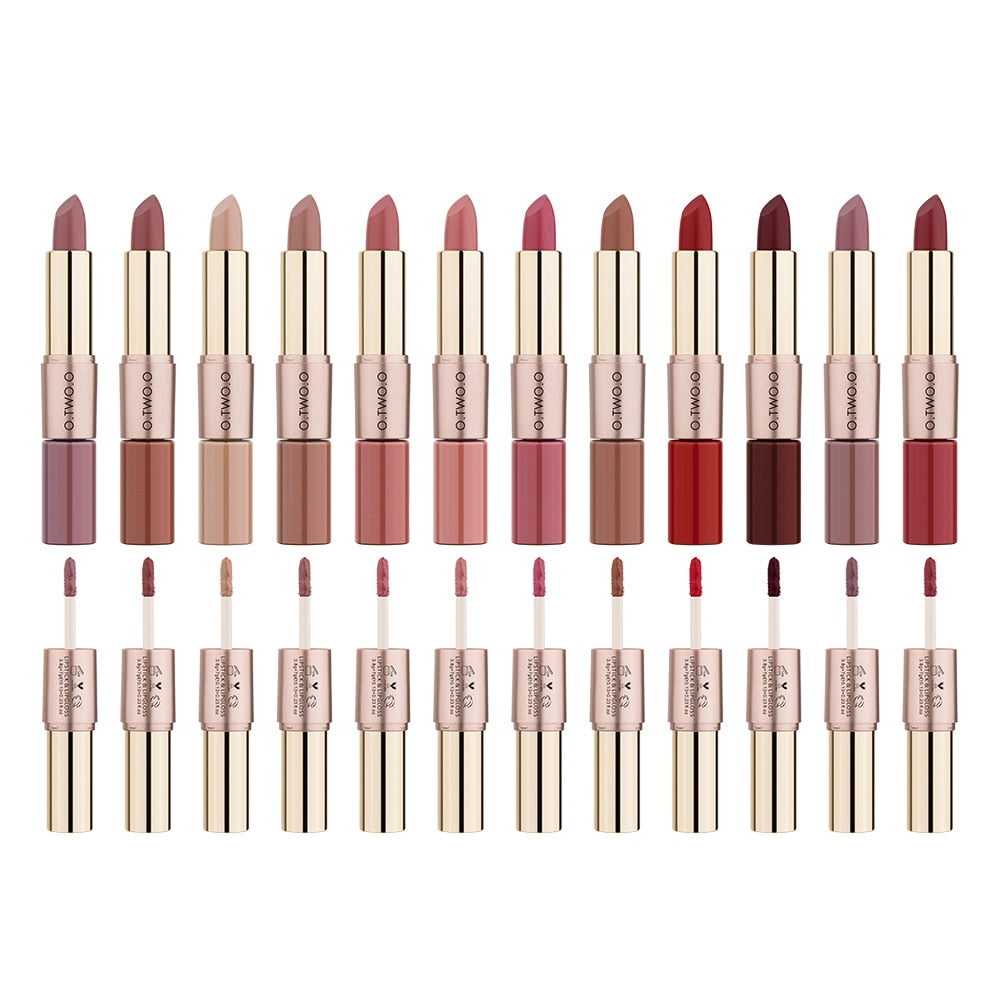 12 Colors Harajuku Style Lipstick & Gloss Set