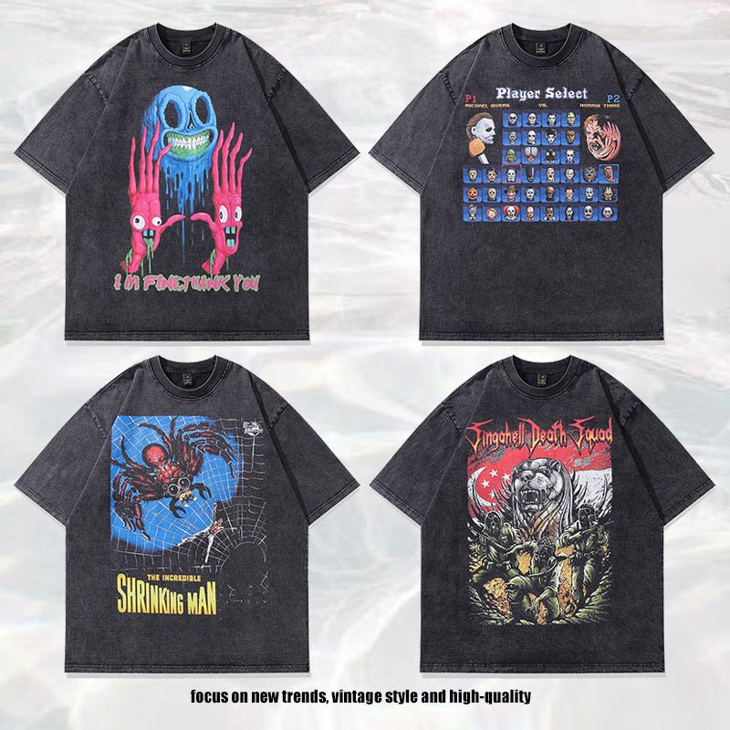 Harajuku Style Loose Fit Graphic T-Shirt for Men