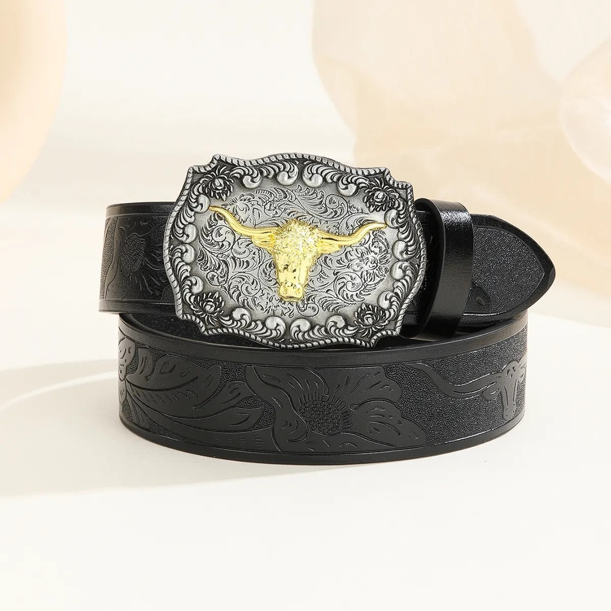 Harajuku Style Cowboy Belt with Bull Head Buckle