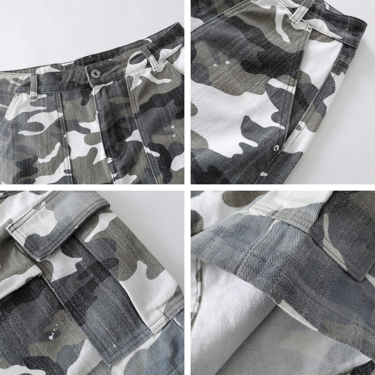 Multi-Pocket Camouflage Work Shorts