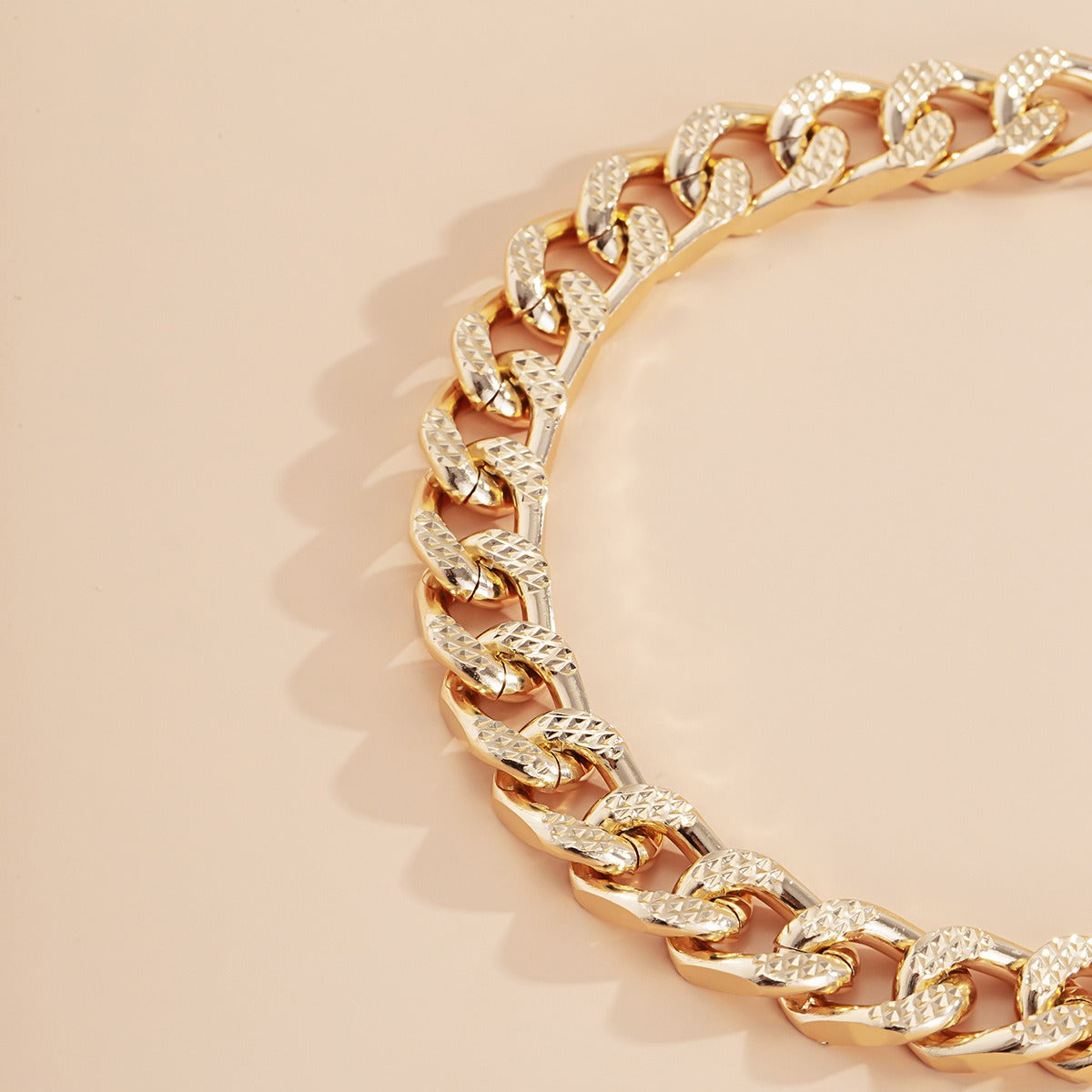 Harajuku Style Minimalist Pitted Metal Chain Necklace