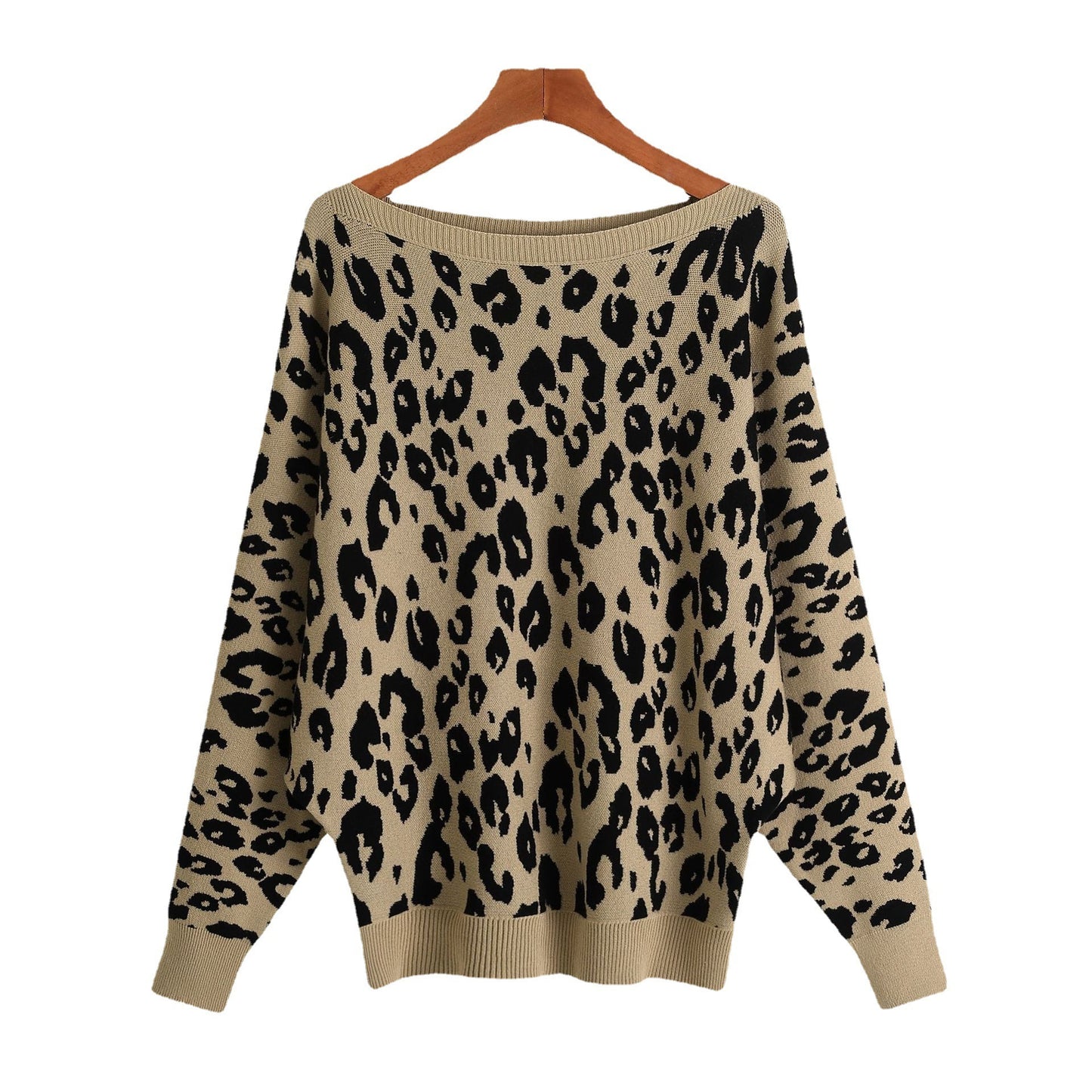 Women Leopard Print Vintage Sweater