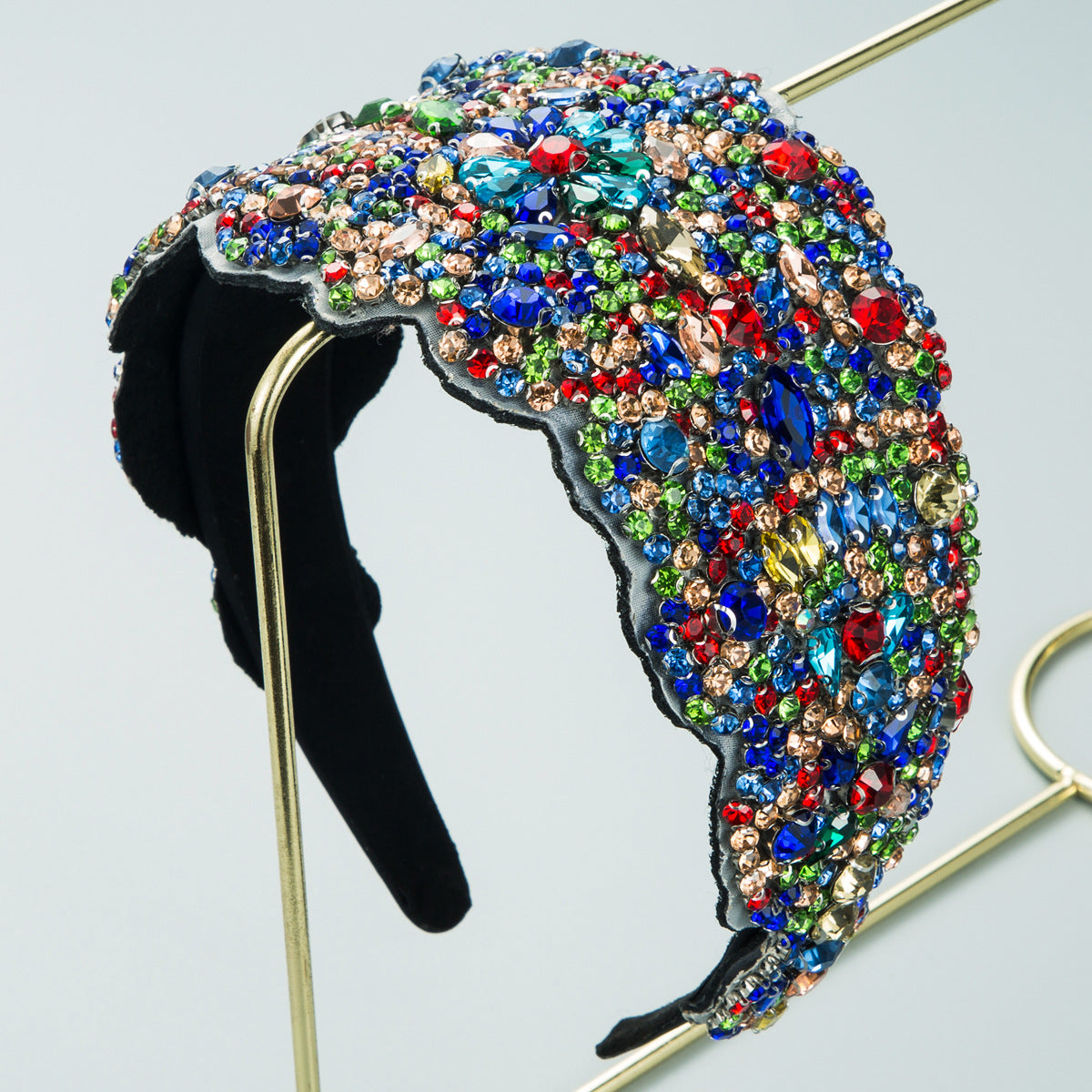 Oversized Rhinestone Wide-Brimmed Headband