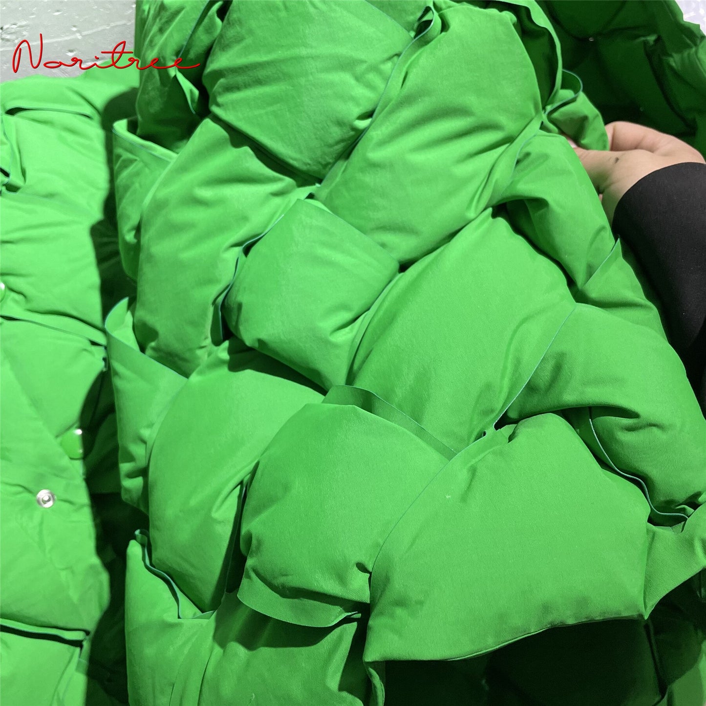 Woven Pattern Green Down Vest - Harajuku Style