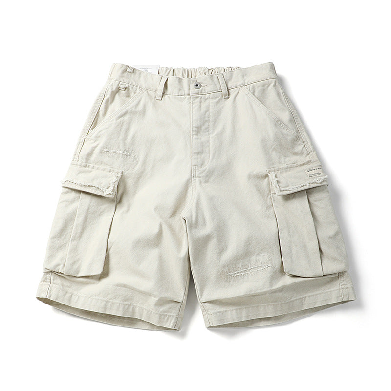 Summer Men's Work Shorts - Trendy Ripped Design