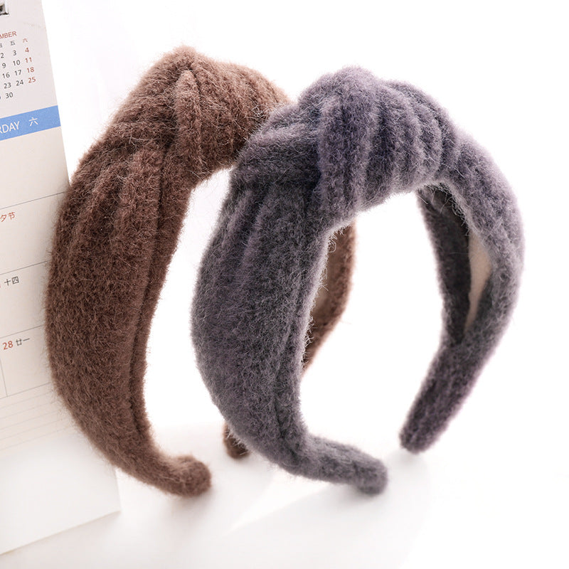 Woolen Mink Hair Hoop Knot Headband