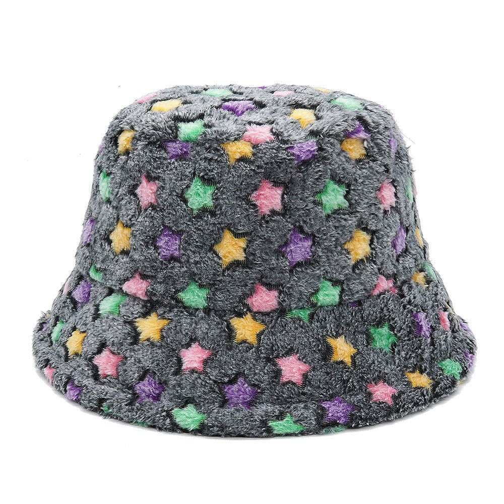 Camouflage Faux Fur Bucket Hat - Warm & Stylish Fisherman Hat