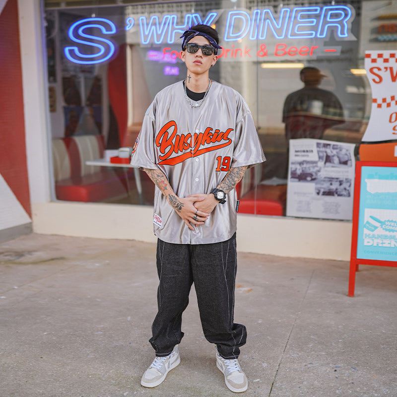 Men's Summer Five Sleeve Street Dance Baseball T-shirt