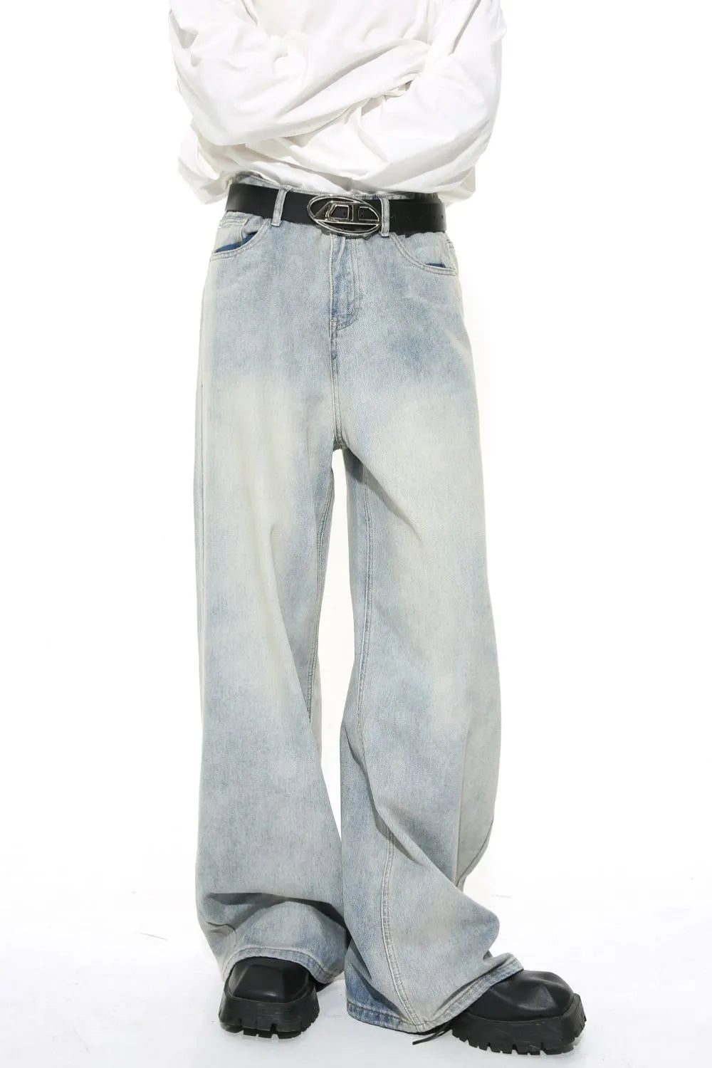 Harajuku Washed Straight Leg Jeans