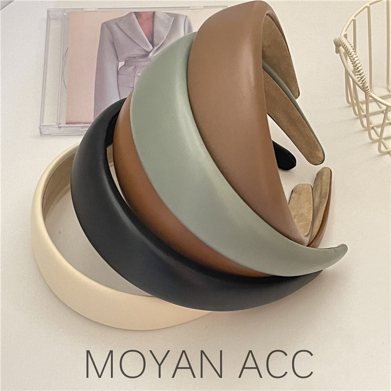 Elegant PU Leather Wide Edge Hair Band