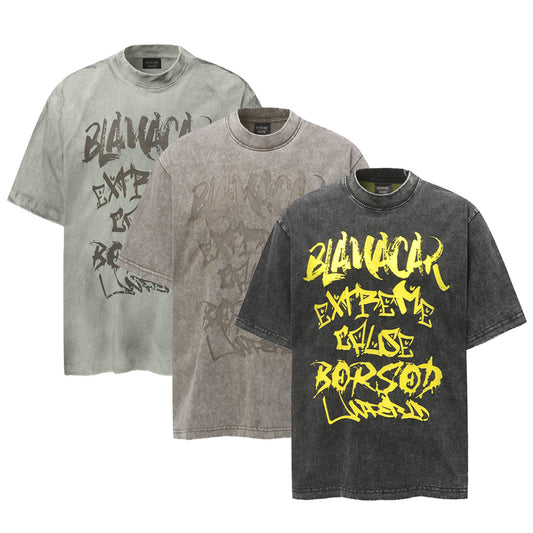 Post-Apocalyptic Graffiti Letter Print T-Shirt