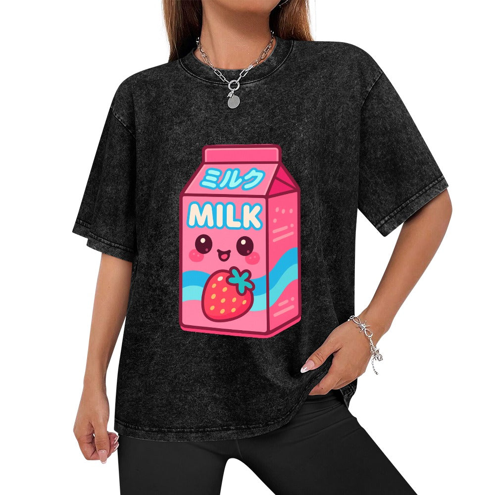 Kawaii Pink Japanese Strawberry Milk T-Shirt