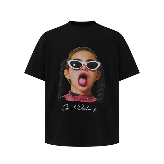 Retro Funny Girl Letter Print T-Shirt