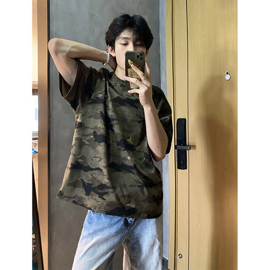 Harajuku Camouflage Short Sleeve T-Shirt for Summer