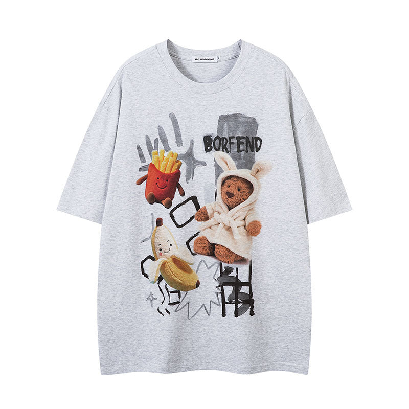 Playful Penguin Print Short Sleeve T-Shirt for Men