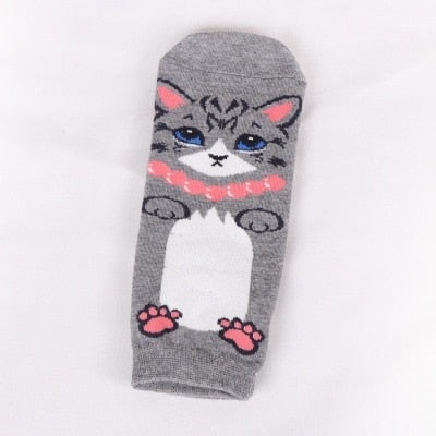 Kawaii Cartoon Cat & Dog Women’s Short Socks