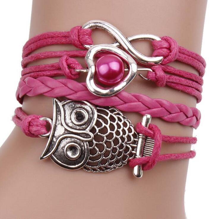 Infinity Owl Pearl Friendship Bracelet - Multilayer Charm