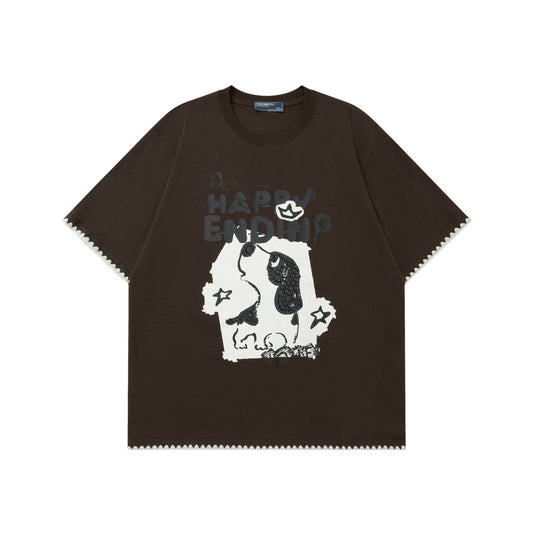 Design Dog Print Short Sleeve T-Shirt
