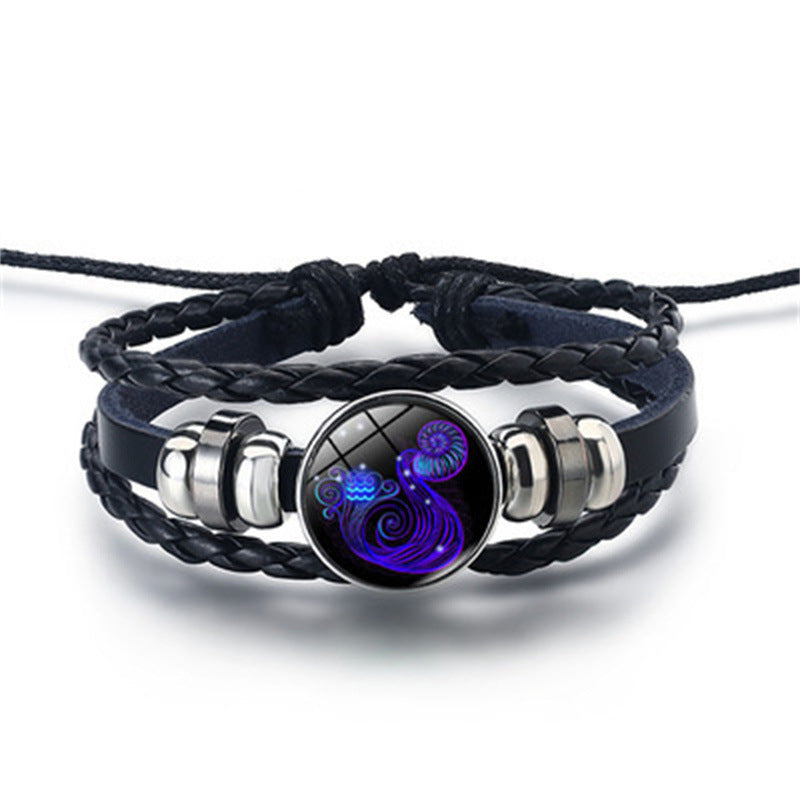Glow in the Dark 12 Constellations Zodiac Sign Bracelet