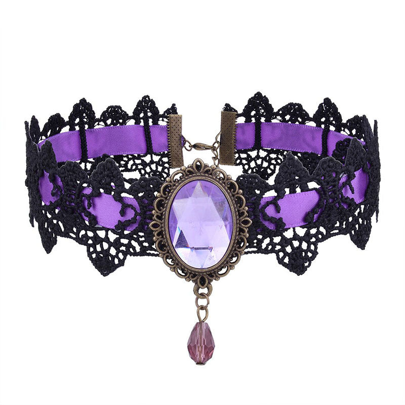Gothic Retro Punk Black Lace Necklace for Harajuku Style