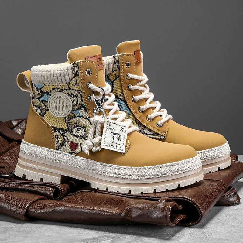 Playful Winter High Top Boots for Men