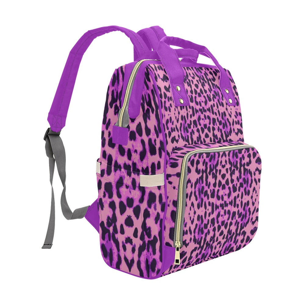 Purple Leopard Multi-Function Backpack